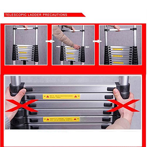 Senrob 12.5 FT Aluminum Telescopic Extension Ladder,Extendable Folding Multi-Purpose Ladder Max 330 lbs. Capacity