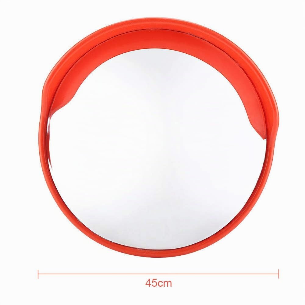 Cocoarm Specchio stradale 45 cm, specchio convesso di sicurezza stradale per vialetti, magazzini, garage e uffici, arancione