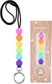 Teacher Lanyards for ID Badges and Keys, Cute Silicone Beaded Lanyard
