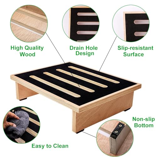 Taburete de madera noble y duradera para el baño o el patio 6
