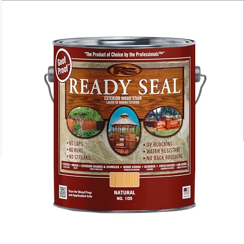Ready Seal Exterior Wood Stain | Semi-Transparent Oil-Based Formula | Professional Grade Stain and Sealer in One | Ideal for Decks, Fences, Pergolas, Wood Siding & More | Gallon | Natural Light Oak by Ready Seal - Used condition - US$34.74
