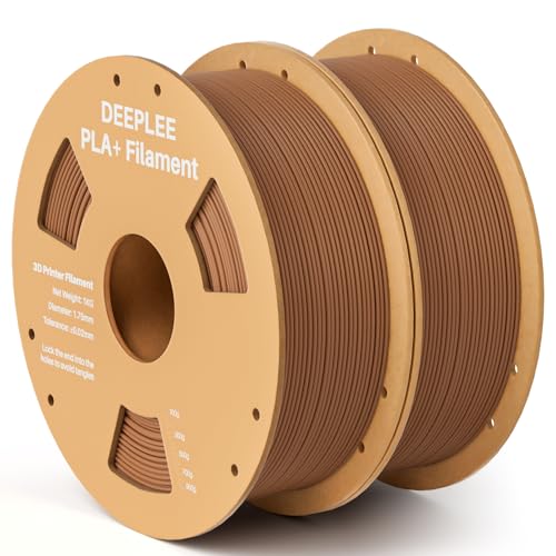 Image of PLA+ 1.75mm 3D Printer Filament, PLA Plus with Dimensional Accuracy + /- 0.02mm, Higher Strength and Toughness, Neatly Wound, No Clogging, Fits for Most FDM 3D Printers, 2 Pack 1kg Brown