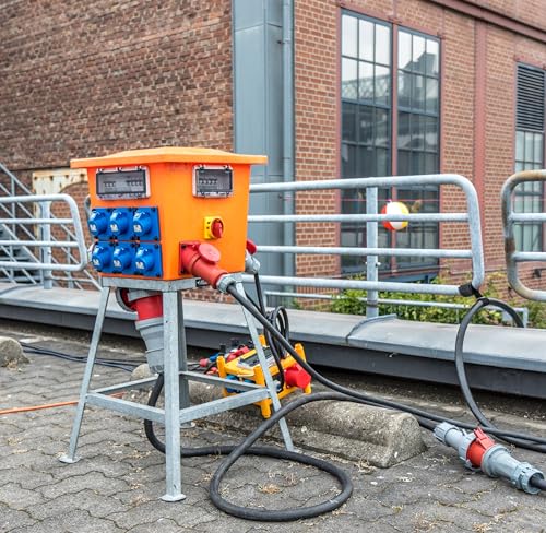 EMOS - IP44 CEE-Verlängerungskabel 20m - 5-polig Stecker - wasserdicht, temperaturbeständig - 400 V, 32 A, 22000 W - Gummi-Isolierung - CGSG 5C x H07RN-F 4 mm2 - für Außenbereich & Camping - schwarz