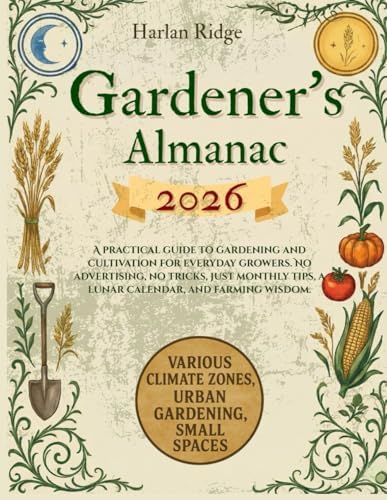 Almanacs & Yearbooks - GARDENER’S ALMANAC 2026: A practical guide to gardening and cultivation for everyday growers. No advertising, no tricks, just monthly tips, a lunar calendar, and farming wisdom.