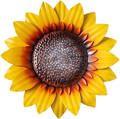 YEAHOME Metal Sunflower Wall Decor, 12inch Outdoor Metal Wall Art for Bedroom, Living Room, Kitchen, Bathroom, Home Spring Yard Garden Decor Boho Art for Backyard Decorations YEAHOME Metal Sunflower Wall Decor, 12inch Outdoor Metal Wall Art for Bedroom, Living Room, Kitchen, Bathroom, Home Spring Yard Garden Decor Boho Art for Backyard Decorations