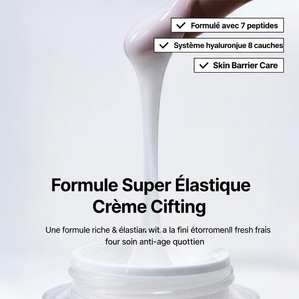 Crème Lifting Peptide 7X – Soin visage anti-âge avec 7 peptides, collagène, acide hyaluronique, céramides et niacinamide | Hydratation, fermeté et peau lissée | 50 ml