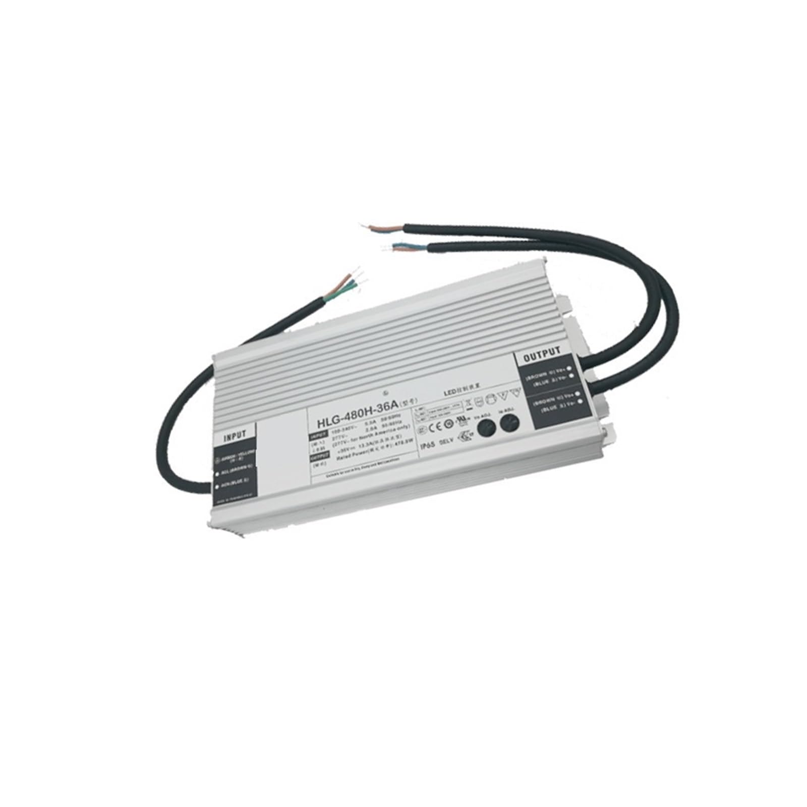 Alimentation LED 42v11.4a étanche IP67 HLG-480H-42 tension constante