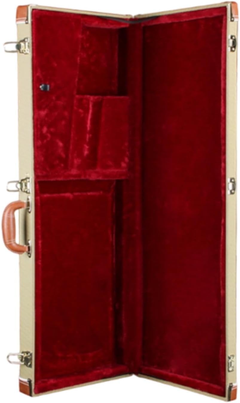 STARTIST エレクトリックベースケース ベースギターケース ハンドル付き 木製 ポータブル楽器ボックス ハードシェル, 赤い裏