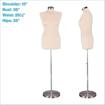 jersey dress form SSWBasics Economy Women's Form, Chrome Base - Off-White may-launch-2149
