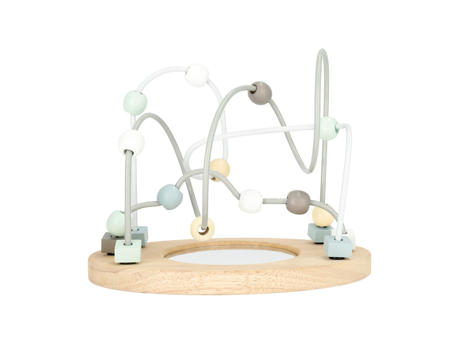 Bieco Labyrinthe À Perles avec Miroir | Jouet de Développement | Jeu d'Eveil en Bois | Panneau d'Activité Bébé | Jeux en Bois pour Bébés 1 An