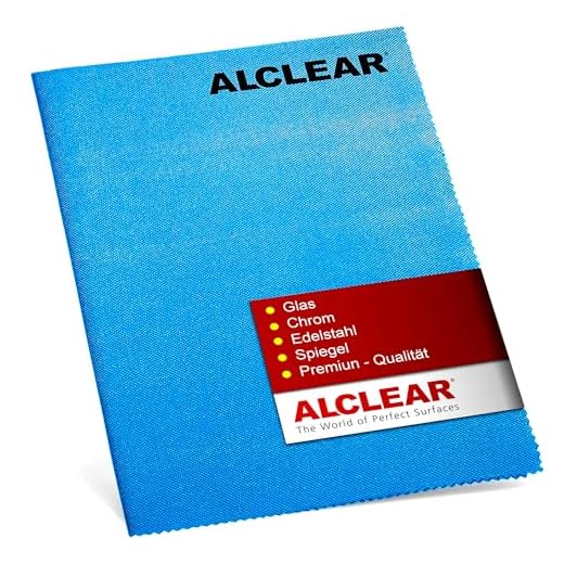 ALCLEAR 820051UM Ultra-Microfasertuch Glaspolish 70x50 cm – Glastuch blau – fusselfrei, streifenfrei – für Fenster, Spiegel, Autoscheiben, Glas, Geschirr – nebelfeucht anwendbar
