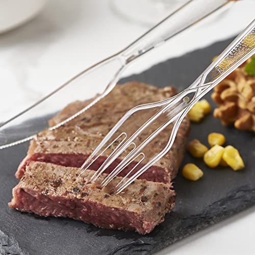Fuling Plastic Forks [300 Pack] Heavyweight Disposable Forks Plastic Clear Forks Heavy Duty Forks [Every 100 Packs, A Total Of 3 Packs] #TOP3