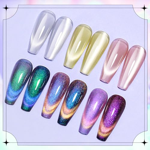Esmalte de uñas Gel Cat Eye 12 colores efecto galaxia miniatura 5