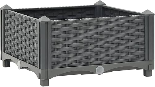 Miniatura 2 de QZZCED Cama elevada, cama de jardín, maceta rectangular, maceta de jardín, camas de jardín elevadas al aire libre, maceta de jardín de hierbas al