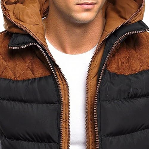 Men's Western Work Vest Insulated Quilted Puffer Down Jacket Sleeveless Casual Outdoor Vest Winter Warm Coat With Hood3