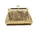Vintage Clutch Purses for Women Retro Metal Mesh Handbag Kiss Lock Mini Evening Bag with Chain Strap for Women Wedding Party Cruise Prom Gift (Gold)