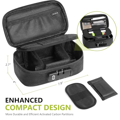 Image of OZCHIN Smell Proof Bag with Combination Lock File Organizer Case Container Medicine Lock Box Odorless Storage Bag Great Gift for Friend (Black, S)