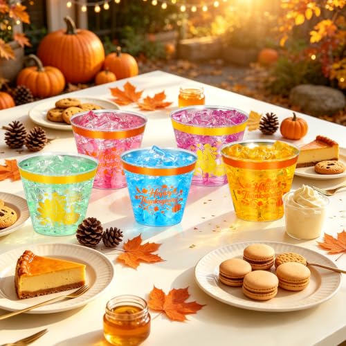 Image of 100 Pcs Thanksgiving Plastic Cups