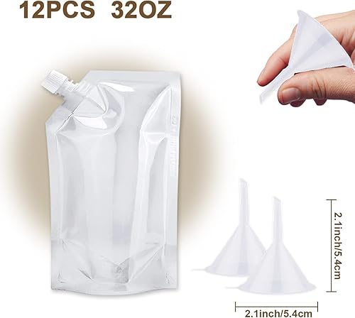 Miniatura 2 de Kit de frascos de bebidas para cruceros, bolsas de plástico reutilizables ocultables para licor, alcohol, ron para corredores, kit para cruceros,