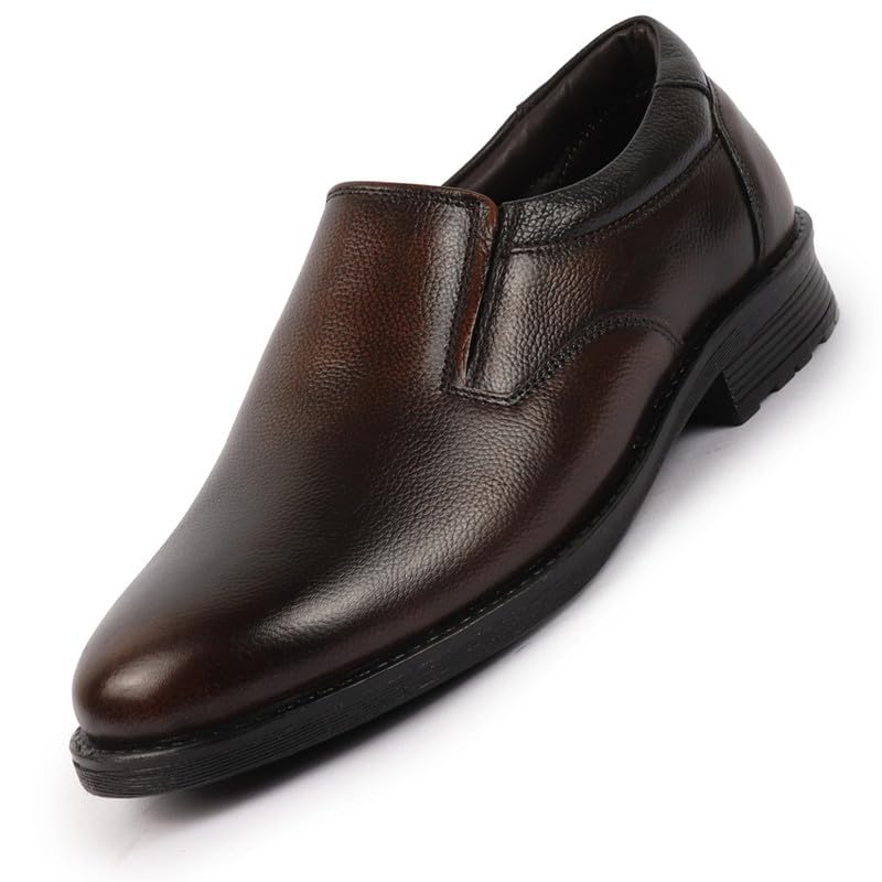 Men Leather Formal Pull-On Shoes-image-5