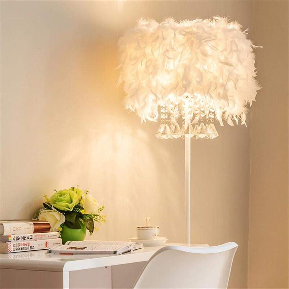Lampa podłogowa Lampa do salonu Pokój Ściemniacz nożny Pilot Kryształowa lampa podłogowa Biała lampa z piórami needed