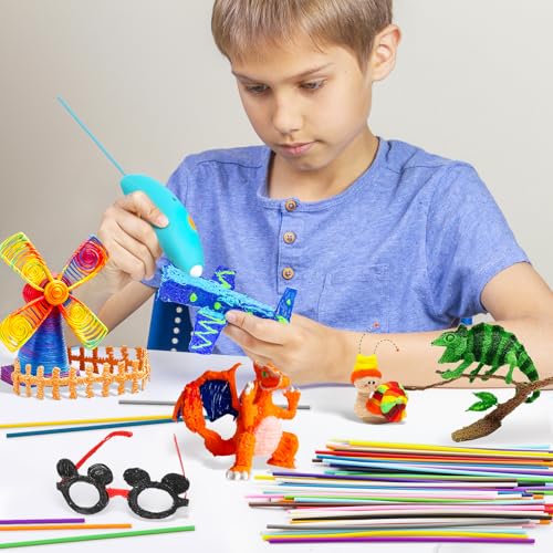 Image of 22 Colors 3D Pen Printer Filament Refill for Start 3D Pen,2.5mm Thick Low Print Temperature PCL Filament Only Fit for 3Doodler Pens,Each Length 6 Inch, Each Color 5pcs, Total 110pcs