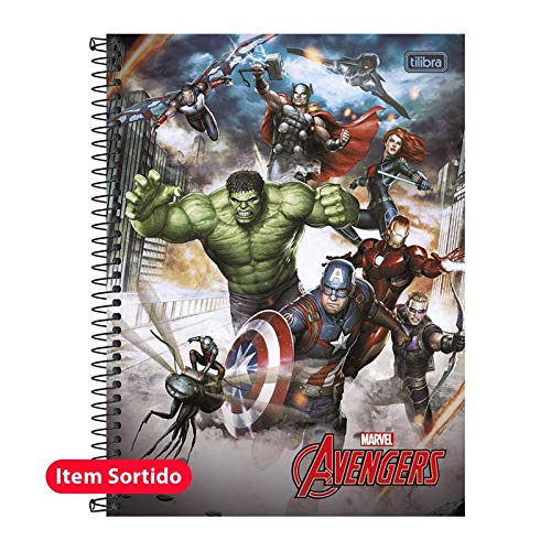 Caderno Espiral Capa Dura Universitário 10 Matérias - Avengers 2 - 200 Fls
