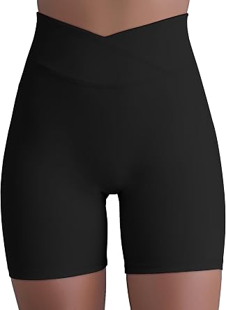 Sunzel Women's High Waisted Crossover Waist Butt Lifting Biker Shorts | 4 Or 6-Inch Inseam, High Waisted, Tummy Control, Crossover Waist, Butt Lifting, Hidden Scrunch, For Yoga Gym Workouts
