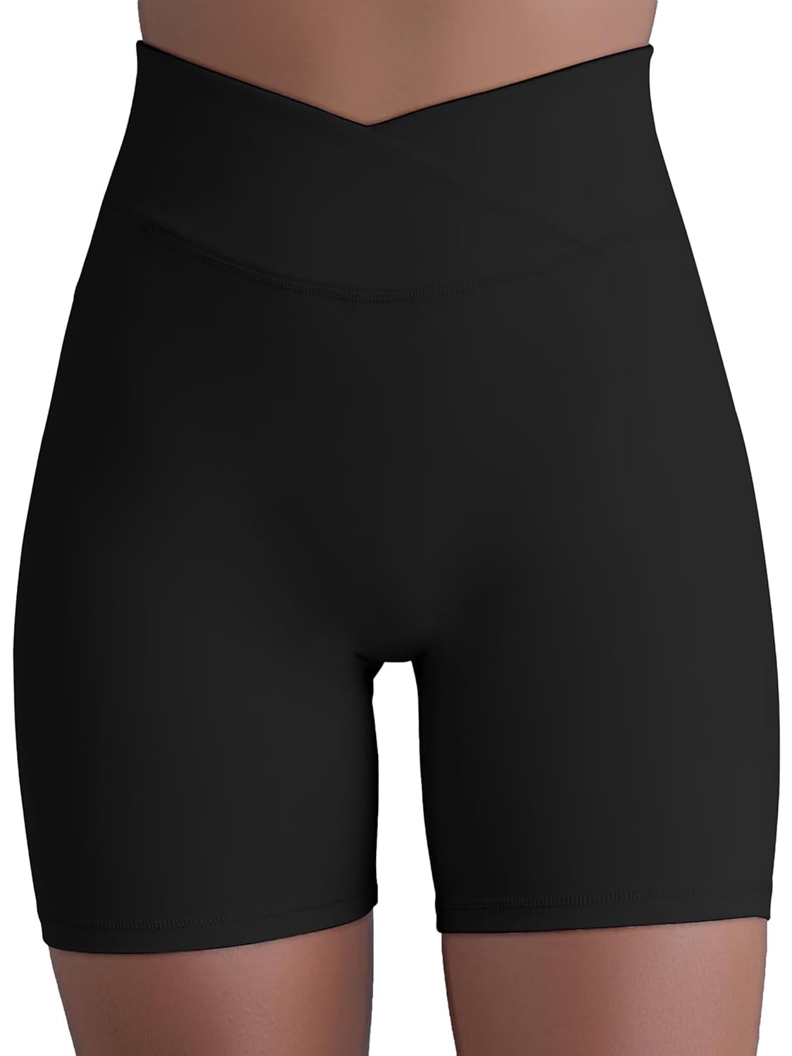 Sunzel Hidden Butt Lifting Scrunch Biker Shorts for Women High Waist Crossover Yoga Gym Workout Shorts with Tummy