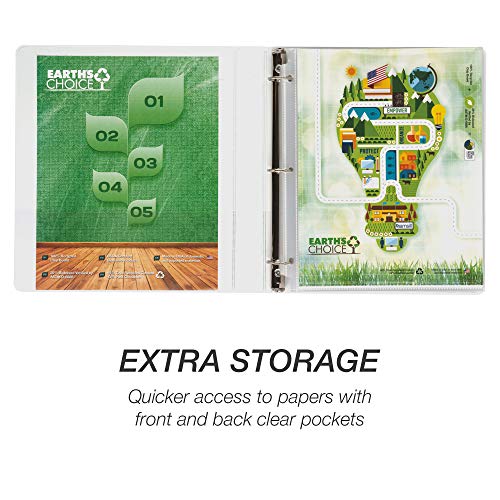 Image of Samsill Earth's Choice 1 Inch Round Ring View Binder, Eco-Friendly and USDA Certified, White, Bulk Binder 12 Pack (MP128937)
