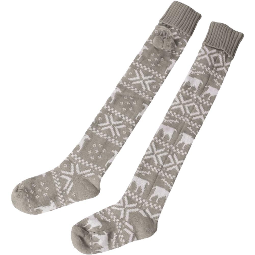 Medias Navideñas para Mujer, Calcetines por Encima De Rodilla Tejidos para Otoño Y Primavera, Calcetines Largos Gruesos Y Cálidos Y Encantadores para Mujer