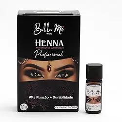 Henna para Sobrancelhas Bella Mi – Definição, Preenchimento e Durabilidade Profissional (Castanho Escuro)