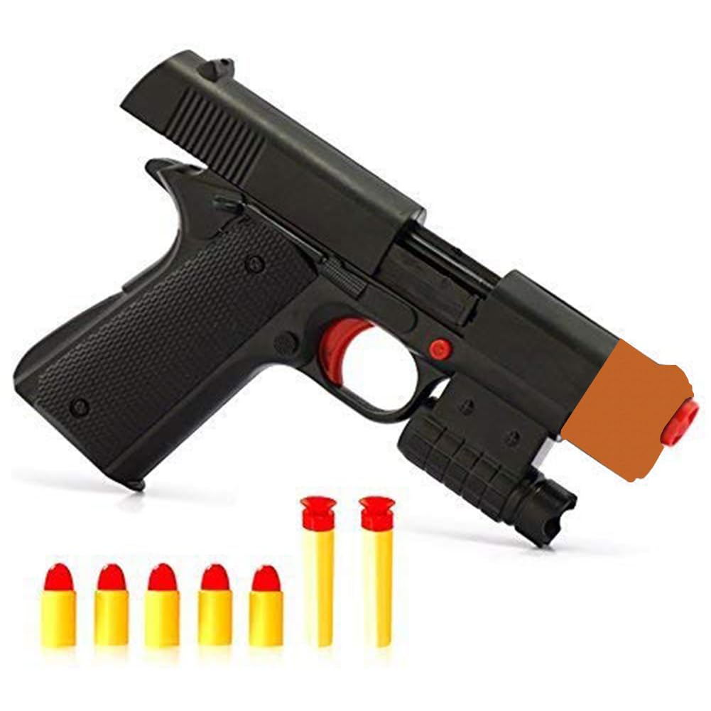 Kid Toy Gun, Colt 1911 Toy Gun with Rubber Bullet Pistol - Unique Gift Intended for Fun,M1911 Toy Guns for Boys (Black)