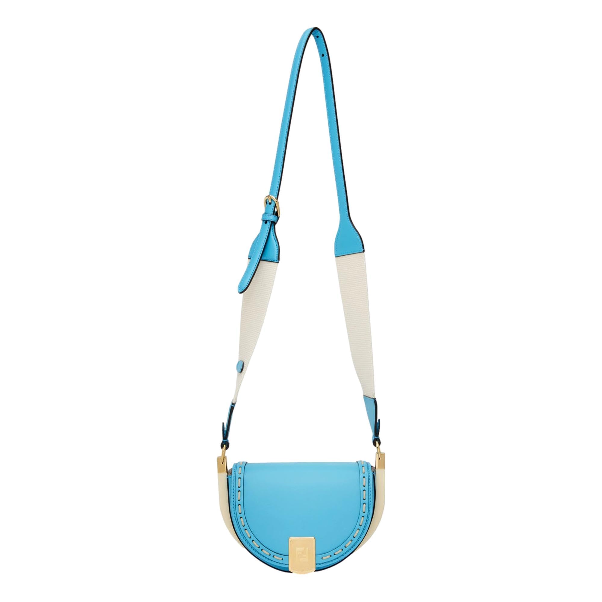 FENDI Moonlight Cyber Blue - Bolso bandolera de piel
