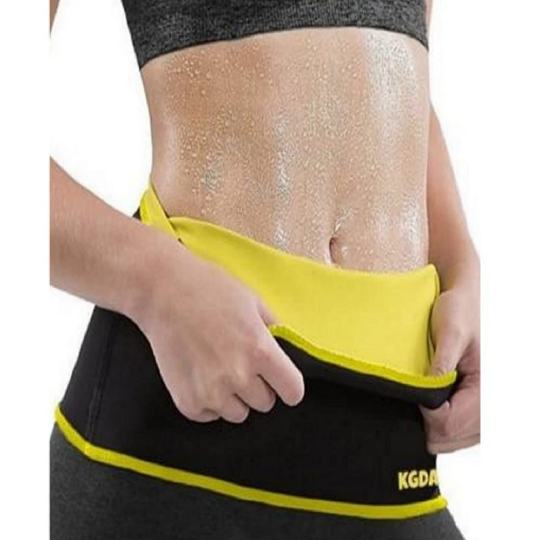 KGDA™ Unisex Running Waist Trimmer -Black | Exercise Wrap Belt/Shaper Belt, Slimming Belt, Waist Shaper, Tummy Trimmer, Sweat Slim Belt, Belly Fat Burner, Stomach Fat Burner (4X) (B0C8DB1HFC) Amazon Price History, Amazon Price Tracker