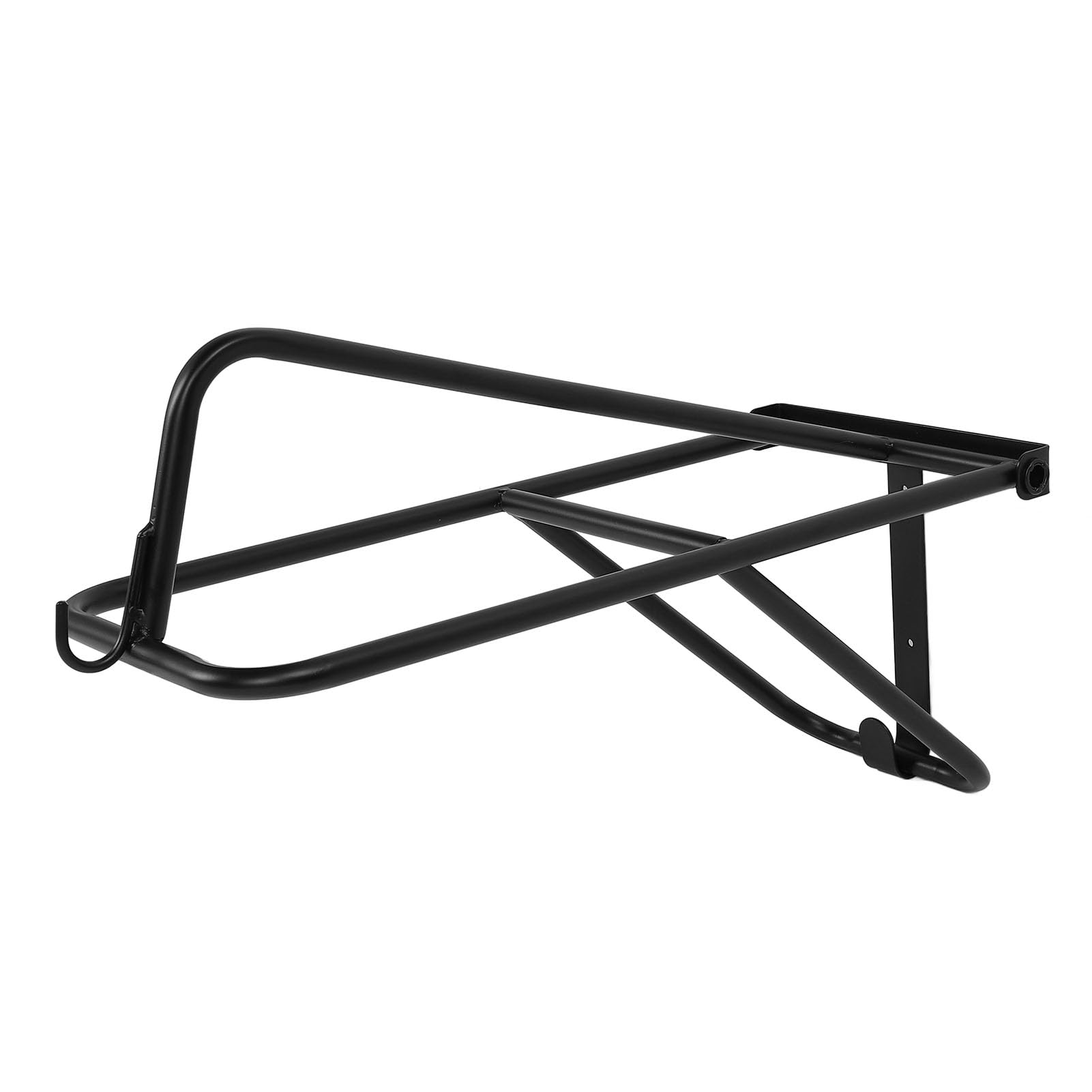 Estante para Almacenamiento de Sillas de Montar, Soporte Plegable para Ahorrar Espacio, Soporte de Hierro Montado en la Pared con Acabado Negro Mate para Remolques de Caballos, Establos,