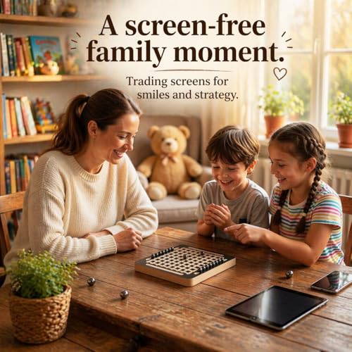 Image of Addictive Mini Magnet Battle Game (Magnetic Chess) for Kids & Adults (Ages 9+) | 2-4 Player Strategy Board Game | Screen-Free Family Game Night & Travel Fun | Includes Board & 20 Magnetic Balls