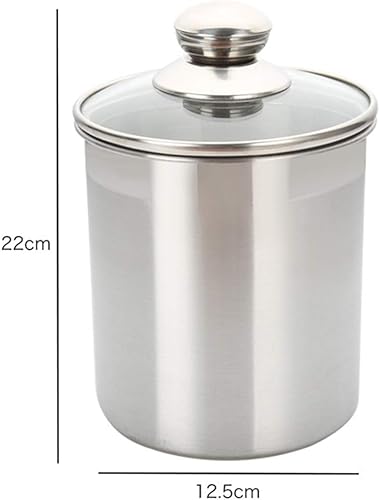 Miniatura 6 de DOITOOL Recipiente de almacenamiento de harina de acero inoxidable con tapa sellada, recipiente de almacenamiento de alimentos secos grueso de metal