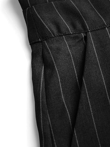 CIDER Womens Pants Striped Pleated Wide Leg Trousers Office Business Casual Mid Waist Button Pants for Women4