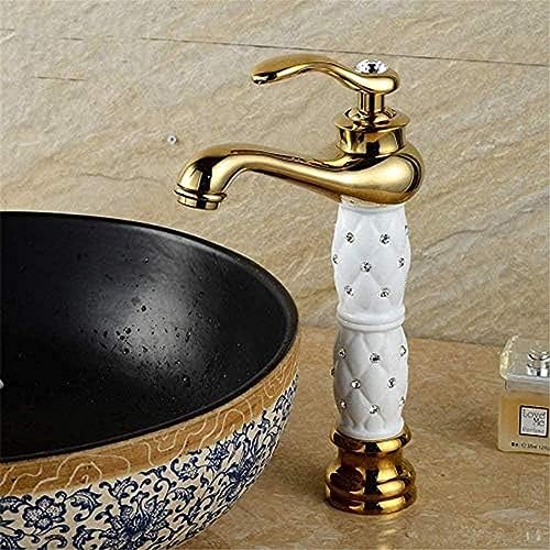 Robinet de salle de bains mitigeur de cuisine monobloc doré à levier unique