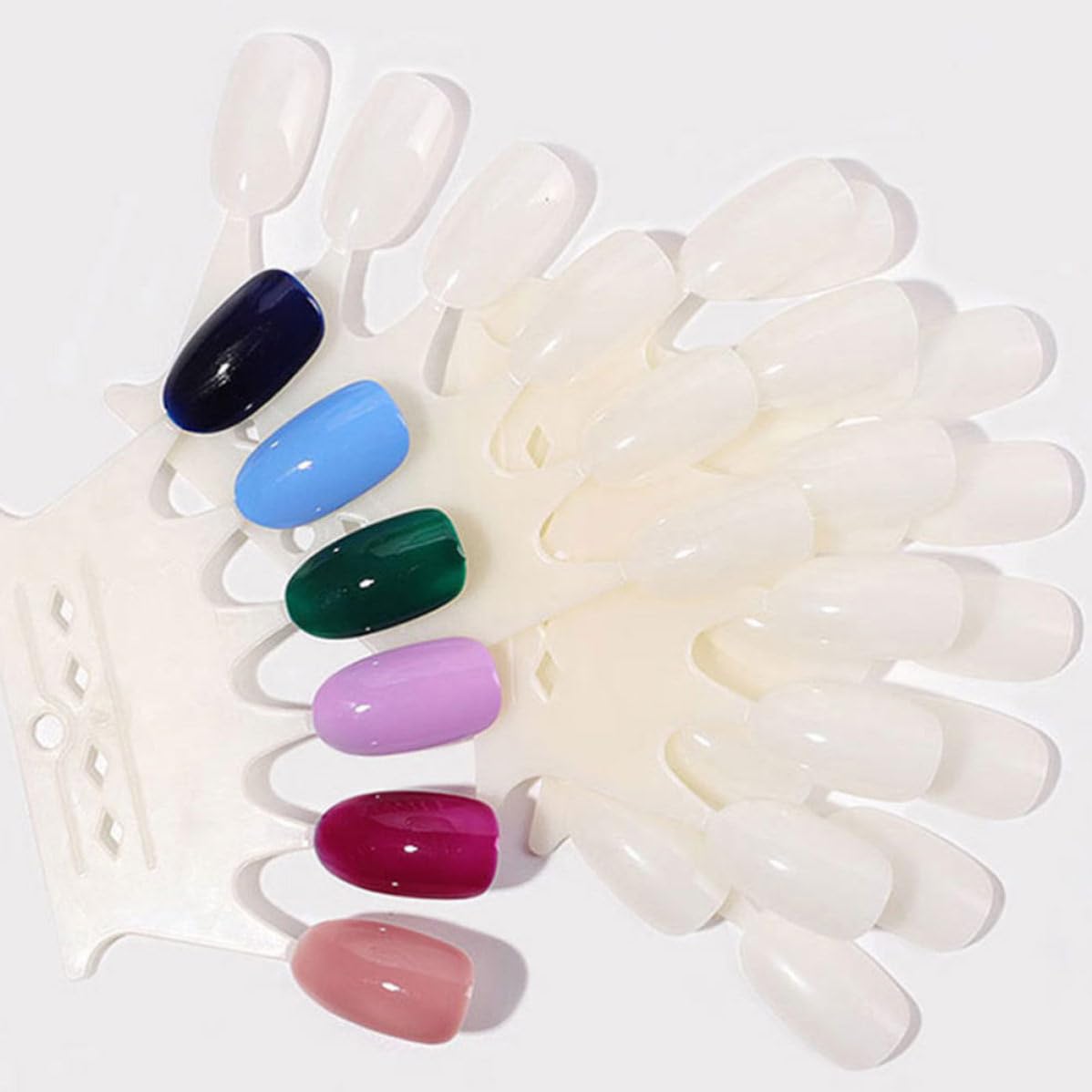 Nail Art Practice Sticks and False Nail Sample Sticks Set, 120pcs Crown-shaped with Bright Black and Natural Shades, Polish Display Board for Salon and Home Use