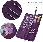 Kit de tricot, 104pcs Aiguilles de tricot circulaires droites en acier inoxydable Crochet Outillage de tissage Accessoires Set
