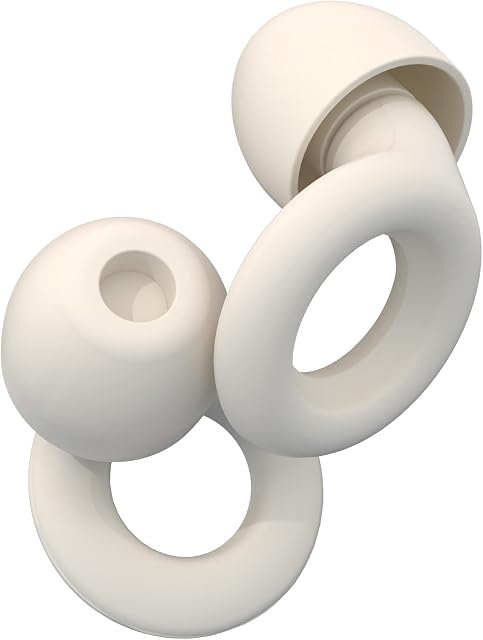 Loop Quiet - Ear Plugs for Sleep  Super Soft, Reusable Hearing Protection in Flexible Silicone for Noise Reduction & Flights - 8 Ear Tips in XS, S, M, L - 27dB Noise Cancelling - White