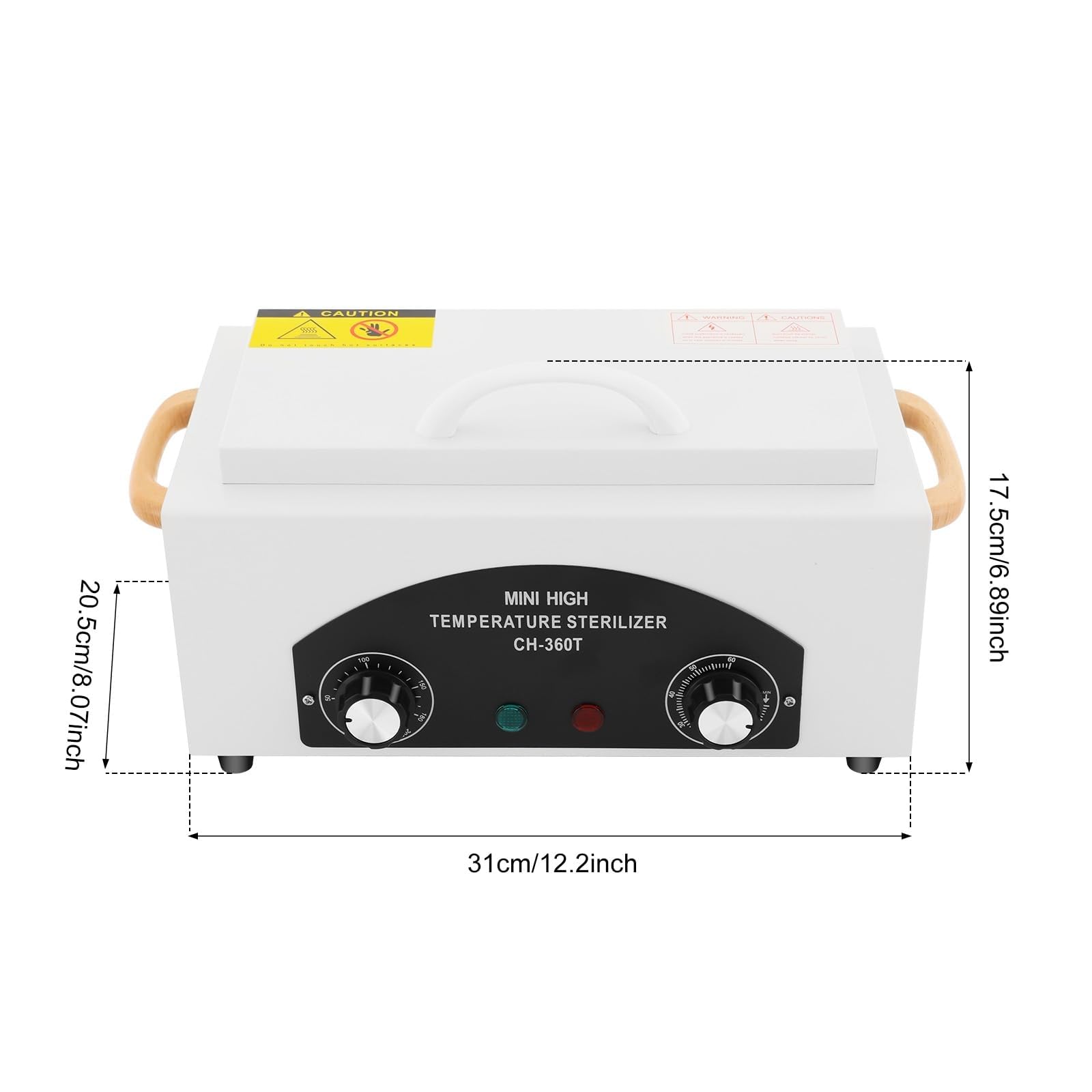 Esterilizador de Aire Caliente, Esterilizador de Material de Manicura de 300W 2L, Con Temporizador y Luz Indicadora, Autoclave de Esterilización, Para Desinfectar Tijeras, Pinzas, Toallas y
