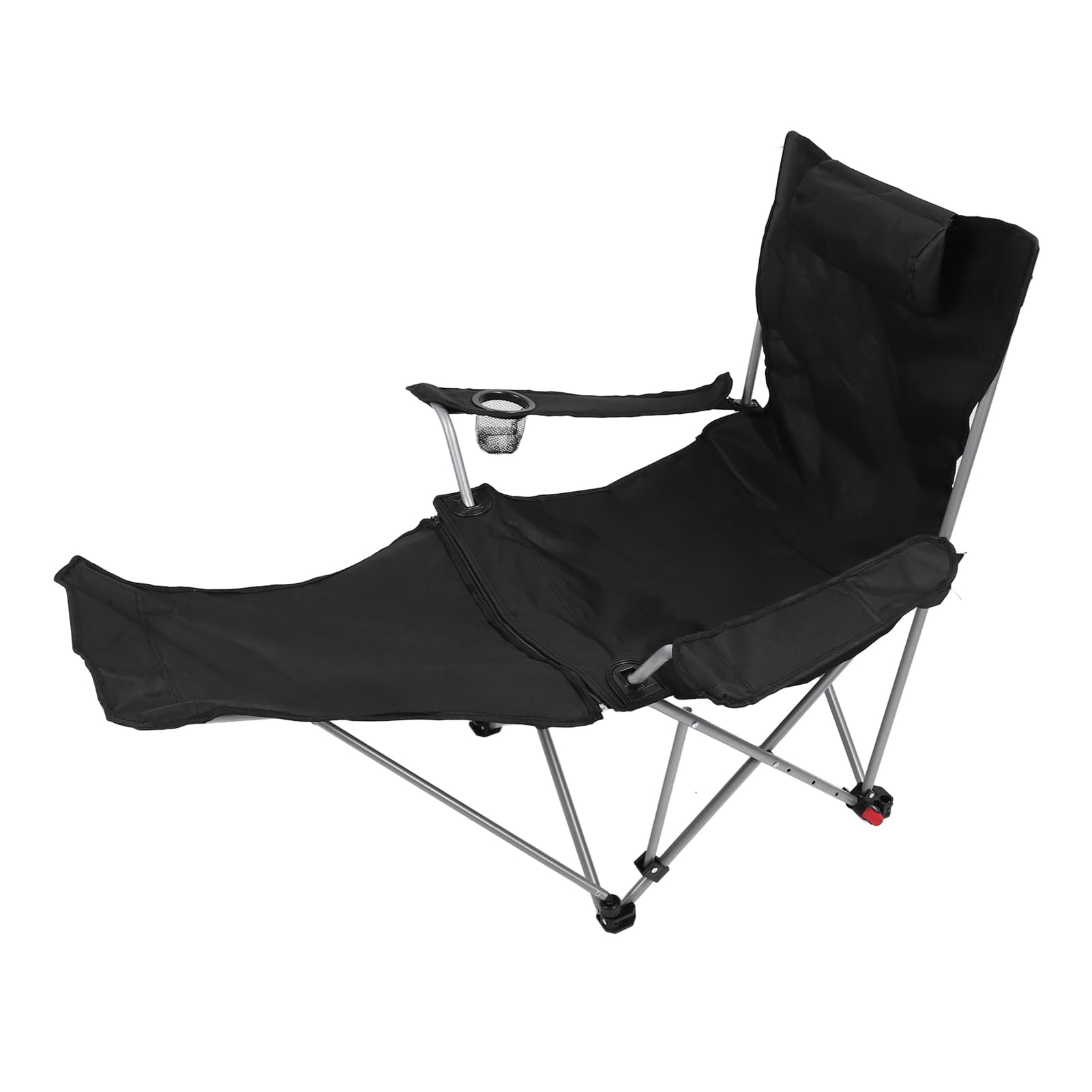 aqxreight 900D Oxford Camping Lounge Fotela - 4 Pozycyjny Fotelik z Odłączanym Podnóżkiem do Relaksu na świeżym Powietrzu (BLACK)