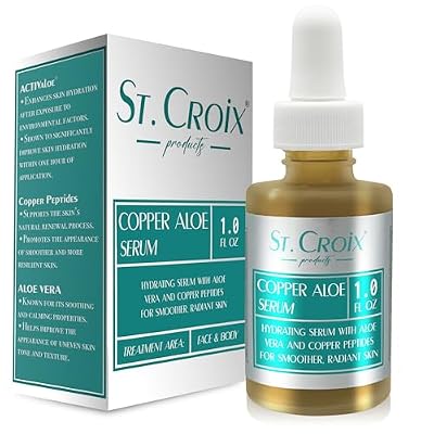 Copper Peptide & Aloe Serum Hydrates, Firms & Soothes Skin Highest-Grade 0.25% Copper with Pure Aloe Vera 10X-D 1 fl oz Peptide Blast by St. Croix Products