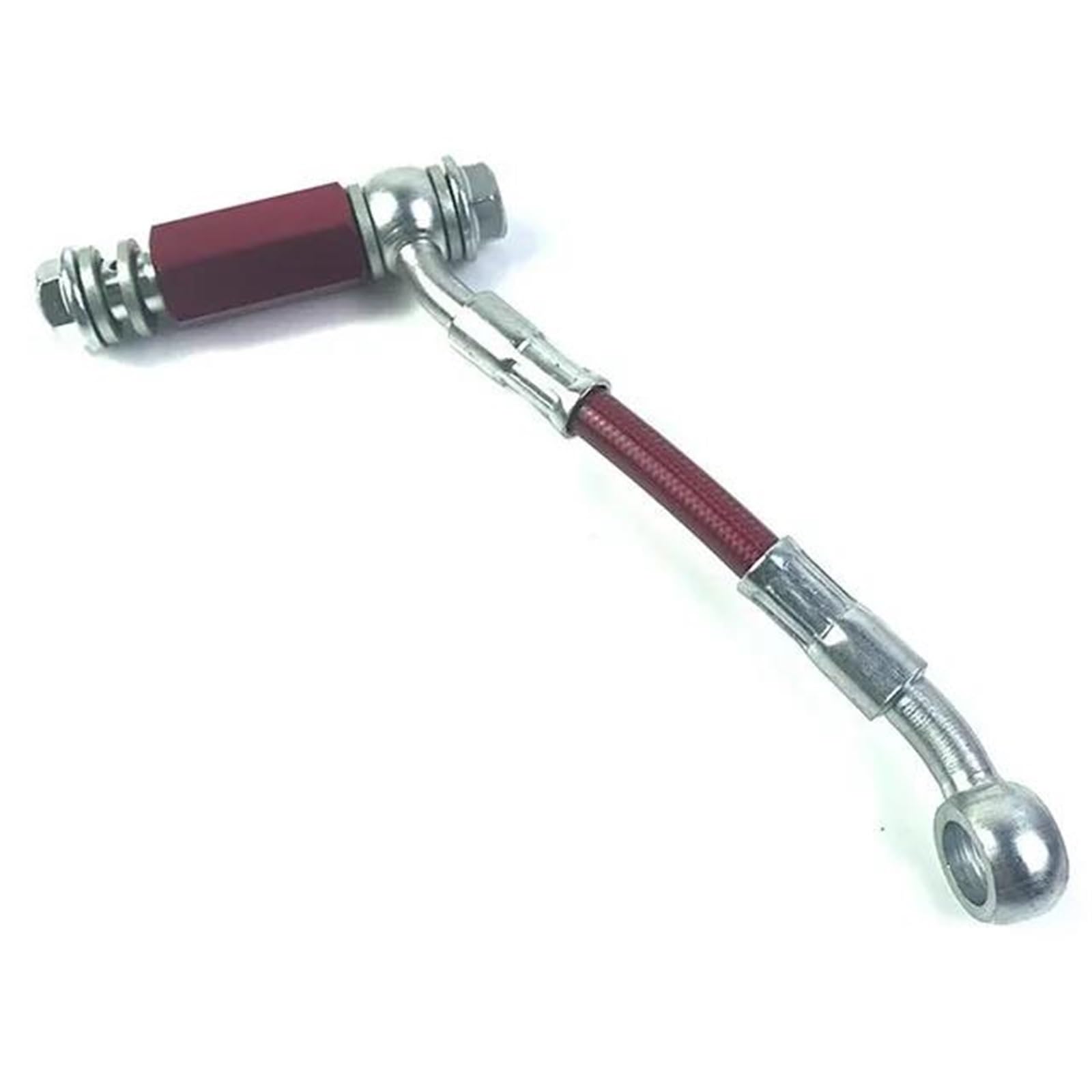 Motorcycle Brake Hose Motorcycle M10 Banjo Brake Hose Hydraulic Oil Pipe 2 Way Adapter Applicable Fitting Connector 28°-28°Banjos Accessories(140cm)
