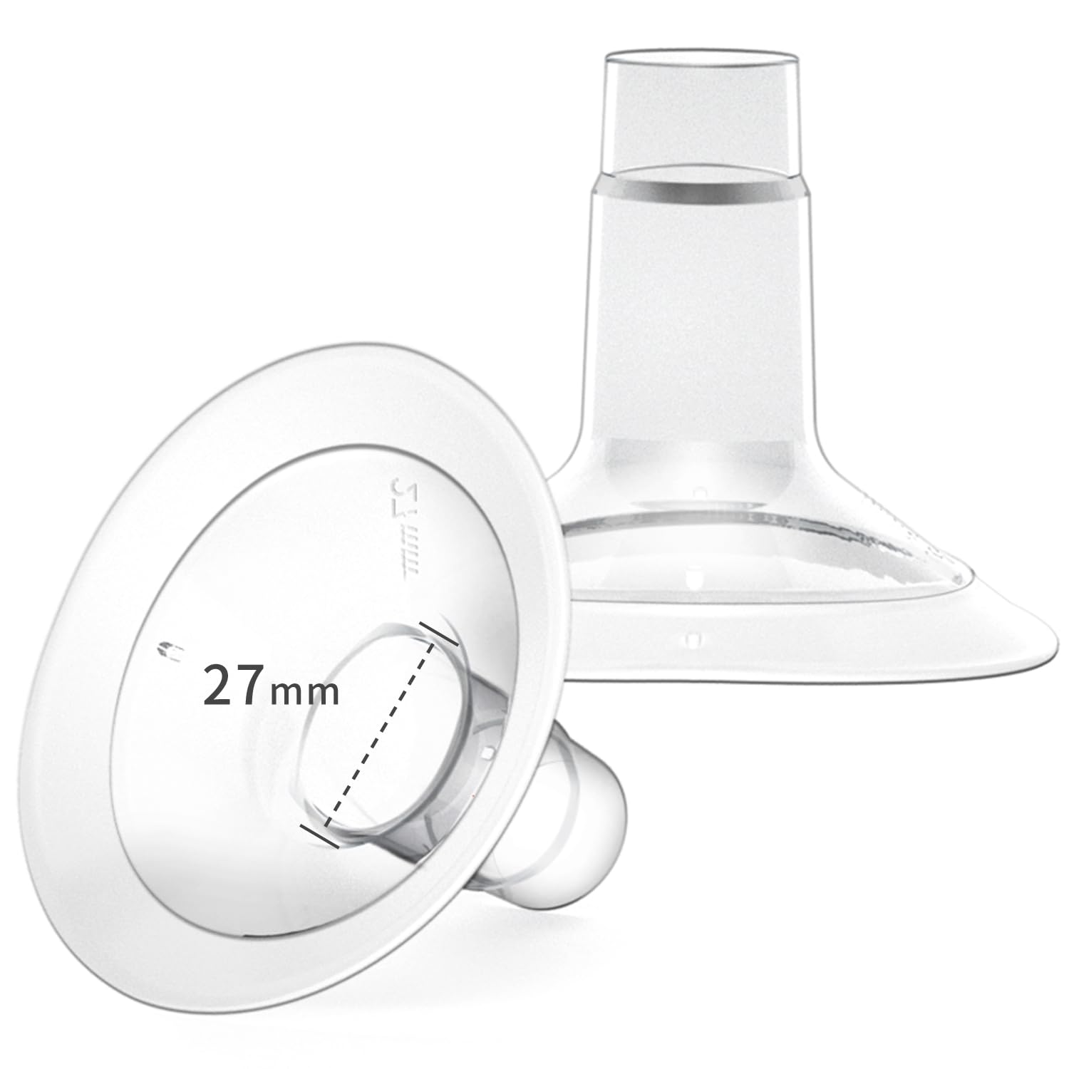 MOOMentaneous Breast Pump Shields Flanges 27mm Compatible with Medela Breast Pumps PersonalFit, Maxflow, Freestyle Flex Swing Maxi Connector