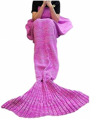 Mermaid Blanket, Mermaid Tail Blanket Soft All Seasons,Sofa Quilt Living Room Super Sleeping Bags(Adult Pink)