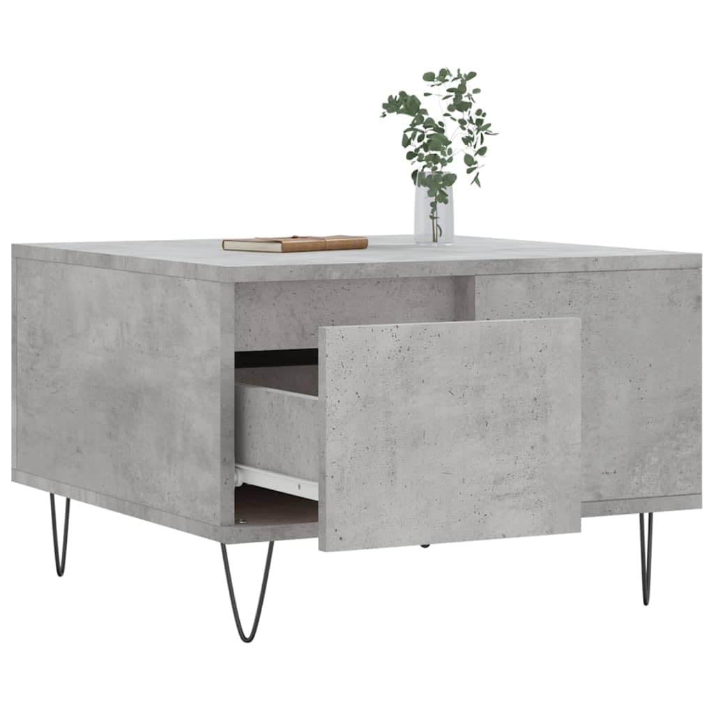 Homgoday Tavolino da caffè grigio cemento, 55 x 55 x 36,5 cm, tavolino da tè per soggiorno, sala d'accoglienza degli ospiti, camera da letto e ufficio, mobili 207
